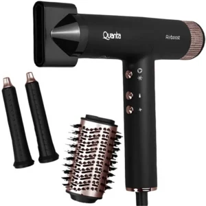 Secador de pelo 3 en 1 Airboosts Quanta QTSCB1700 1.700 vatios 220 V ~ 60 Hz - Negro Rosa